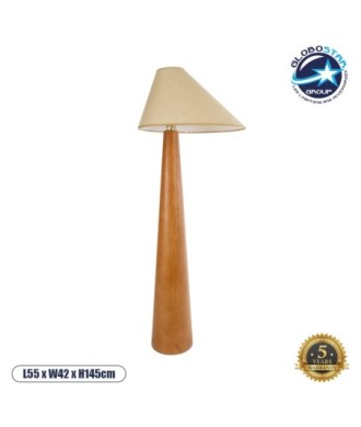 GLOBOSTAR® KAUAI 02230 Boho Επιδαπέδιο Φωτιστικό με Ντουί 1 x E27 AC 220-240V IP20 - Καφέ & Μπεζ - Μ55 x Π42 x Υ145cm